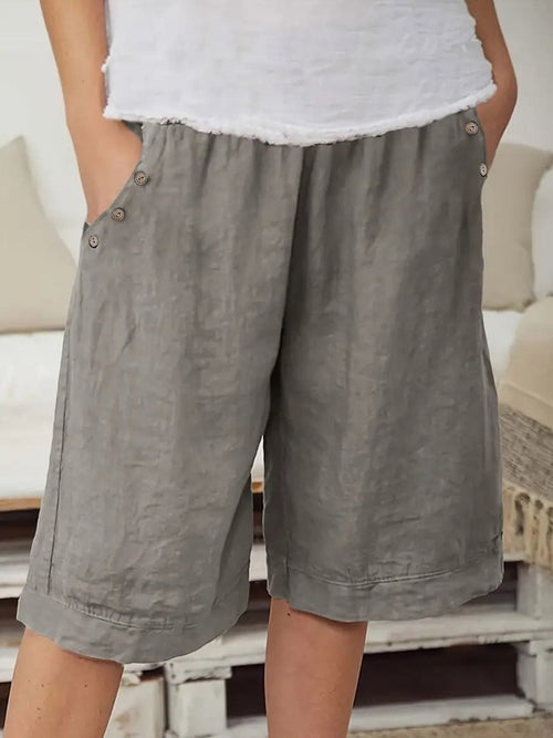 Charlotte Linen Shorts Gray 1