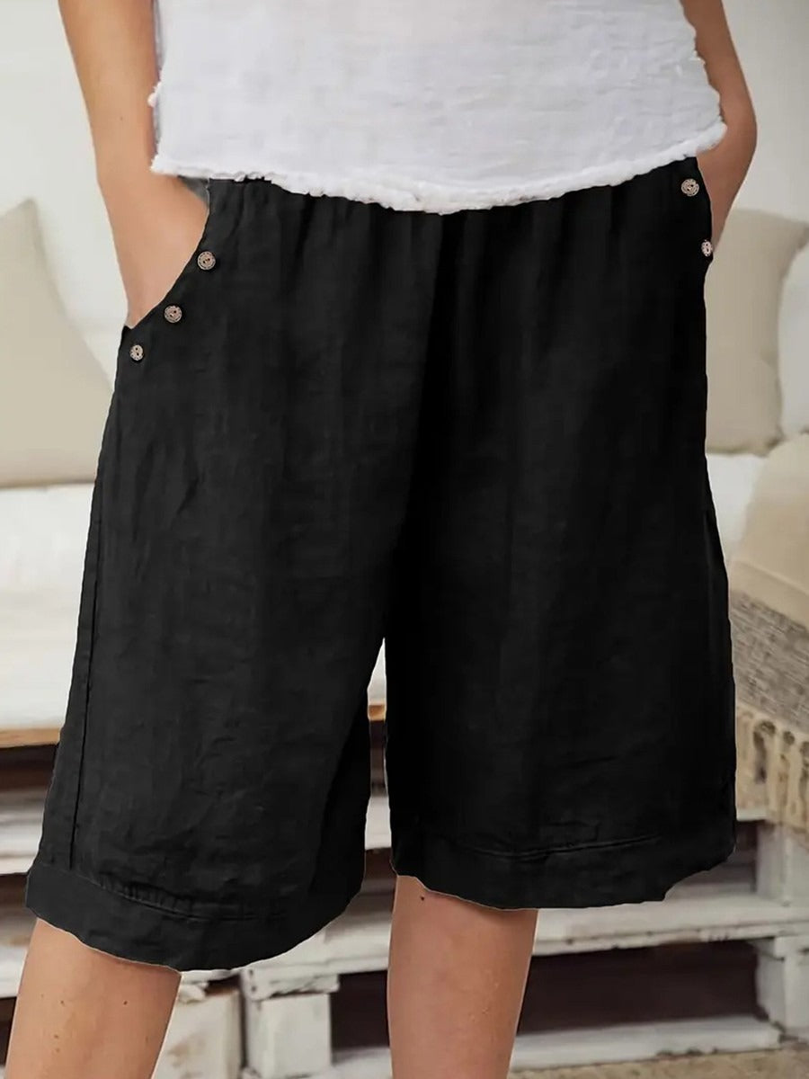 Charlotte Linen Shorts Black 2