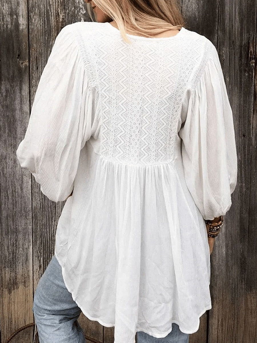 Josephine Ruffled Puff-Sleeve Dress Multi 2