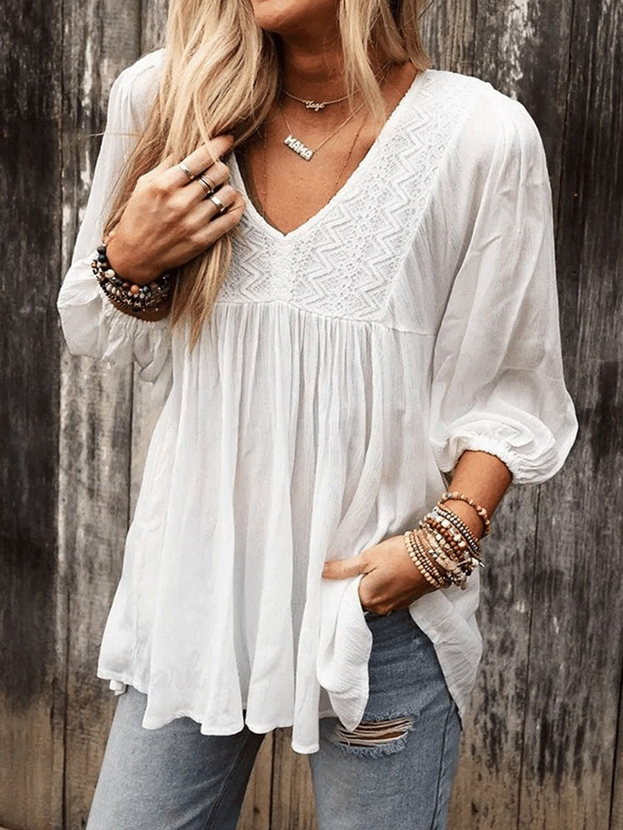 Josephine Ruffled Puff-Sleeve Dress Multi 1