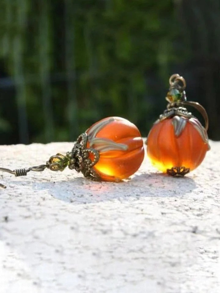 Aurora Vintage Pumpkin Earrings Orange 2