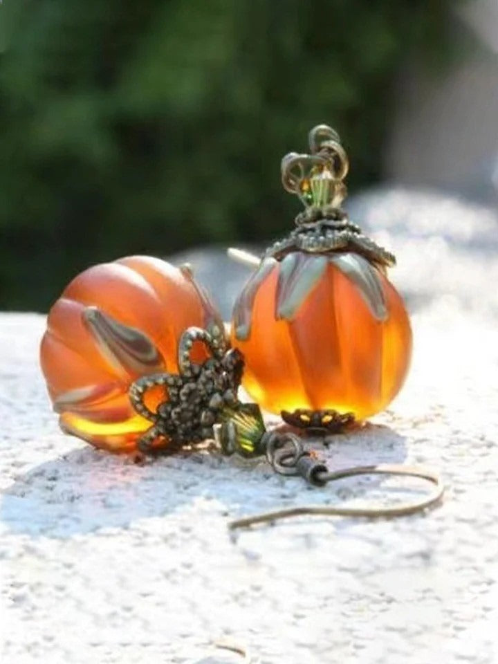 Aurora Vintage Pumpkin Earrings Orange 3