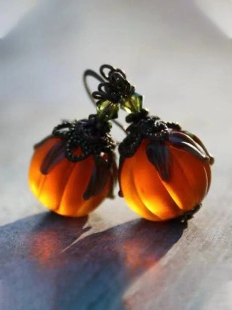 Aurora Vintage Pumpkin Earrings Orange 1