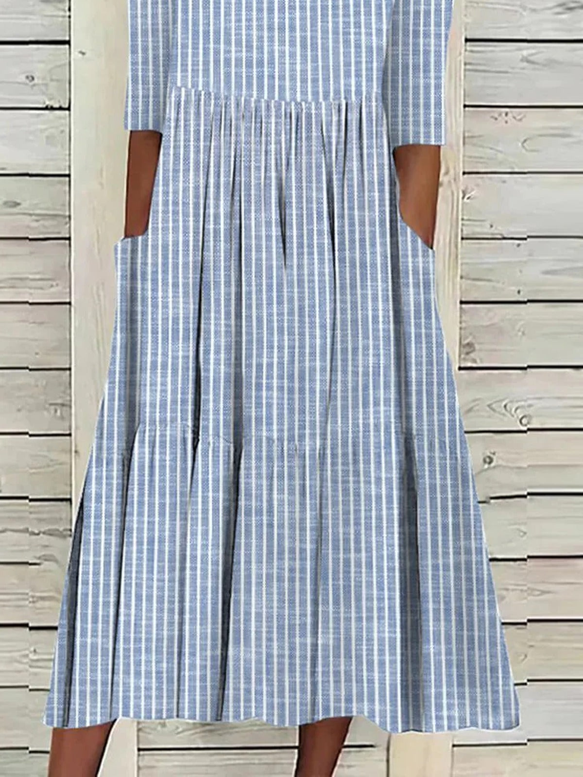 Gemma Striped Midi Dress Blue 2