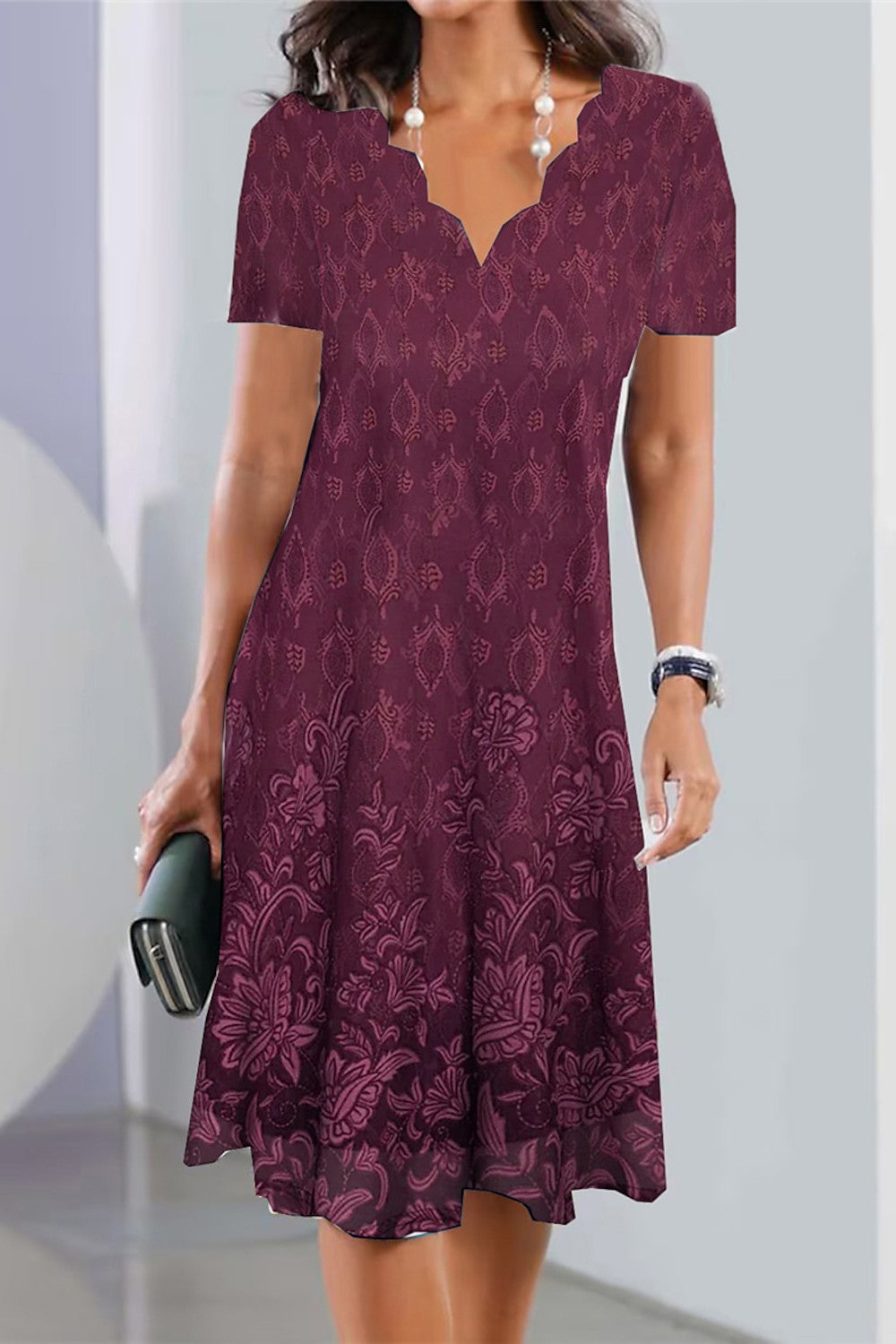 Vera Floral Midi Dress Fuchsia 1