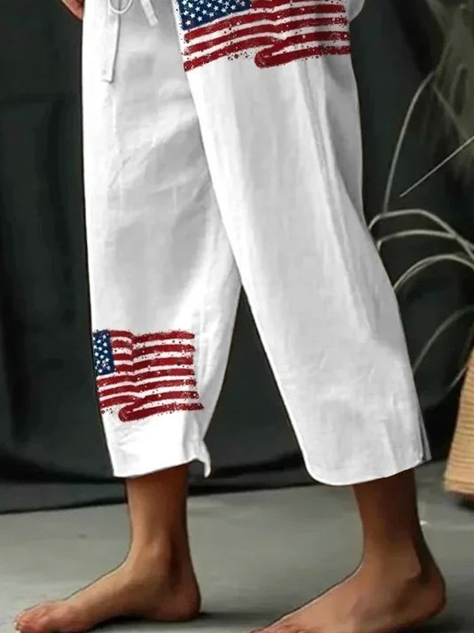 Madison Linen Cargo Pants White 3