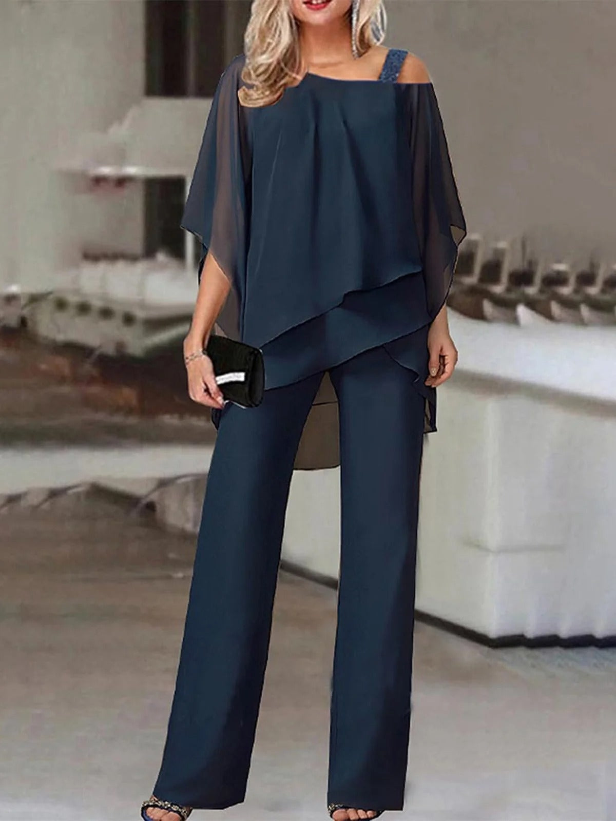 Margot Two-Piece Satin Set Black 2
