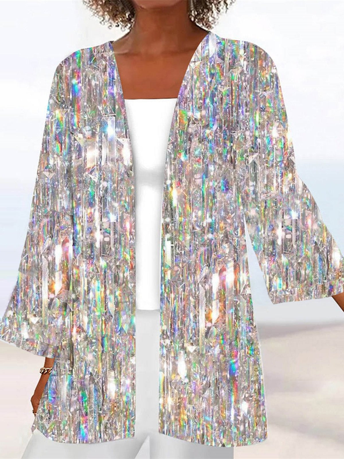 Celeste Sequin Kimono Dress Multi 1
