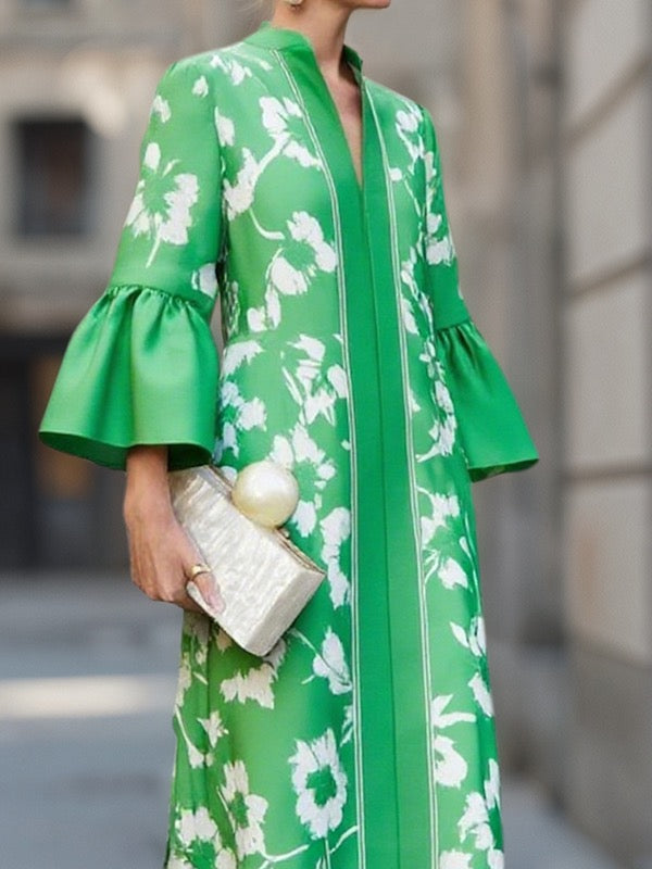 Margot Floral Maxi Dress Green 3