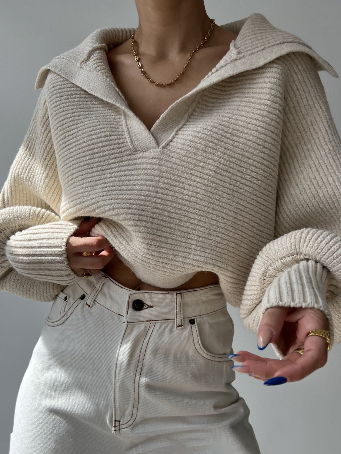 Margot Knit Sweater Dress White 4