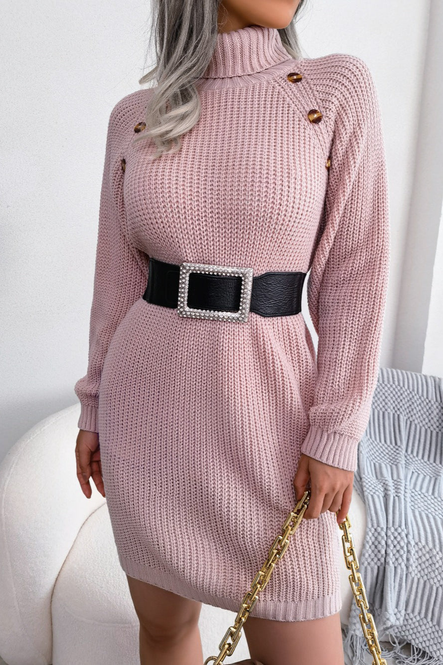 Rosalie Button Knit Midi Dress Pink 1