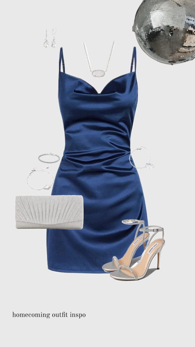 Olivia Satin Sheath Dress Navy 1
