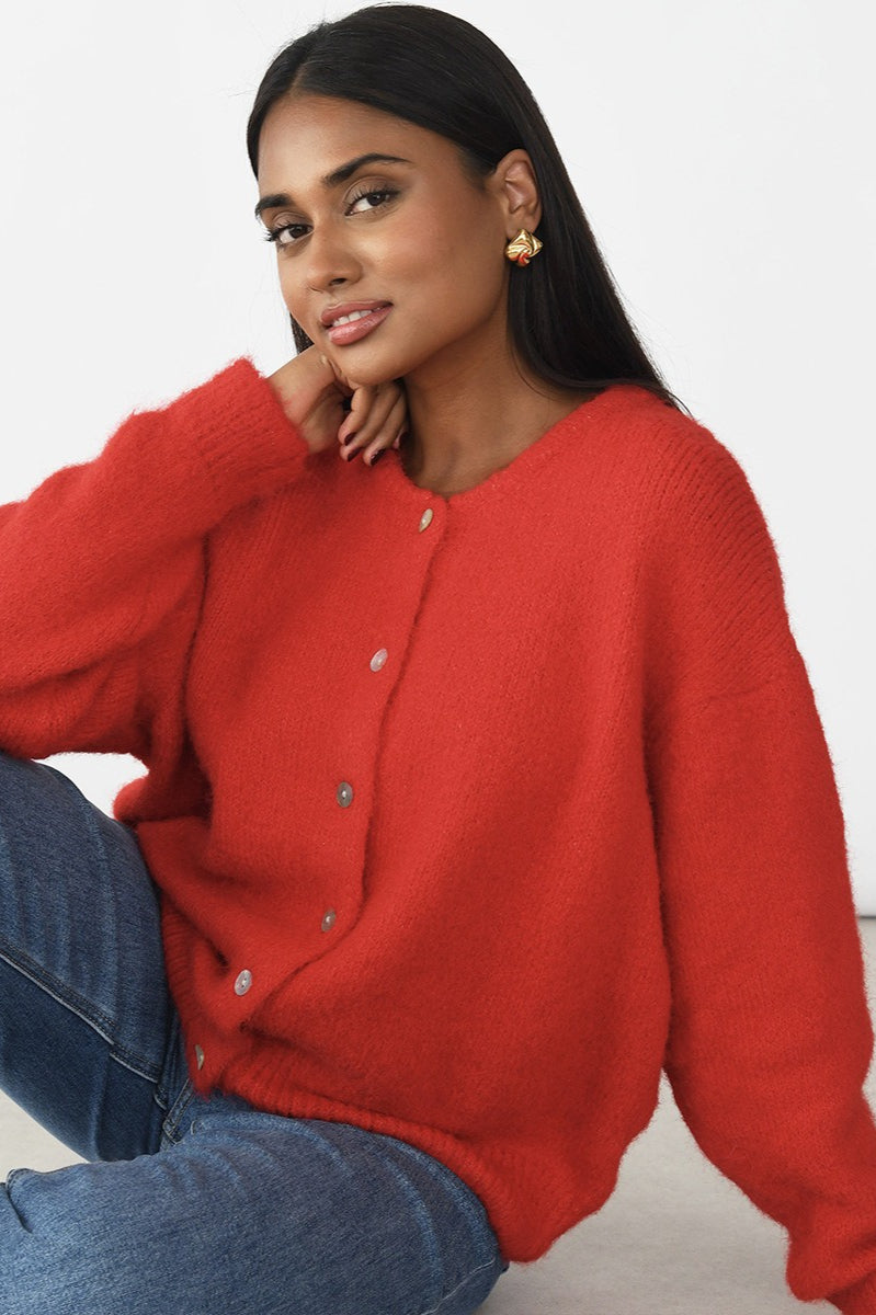 Margot Cardigan in Soft Gray Khaki 6