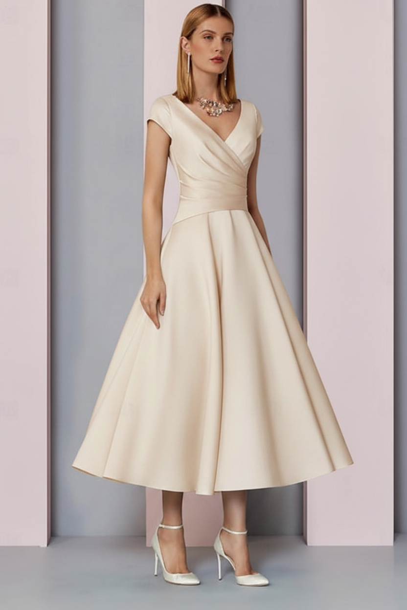 Eleanor Satin A-Line Dress Hot Pink 4