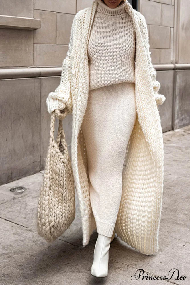 Margot Chunky Knit Cardigan Yellow 2