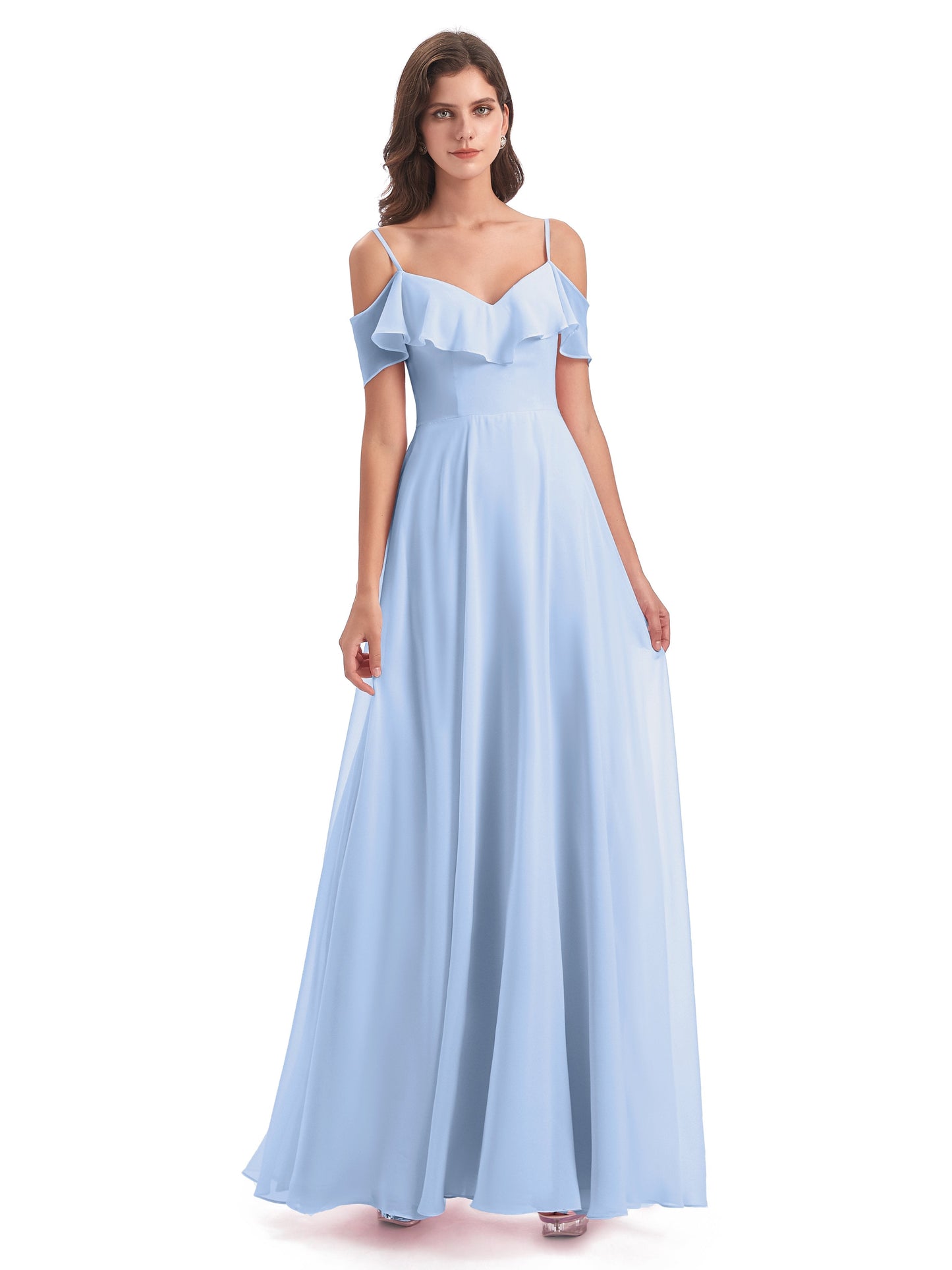 Miya Ruffle A-Line Wedding Dress Rust 1