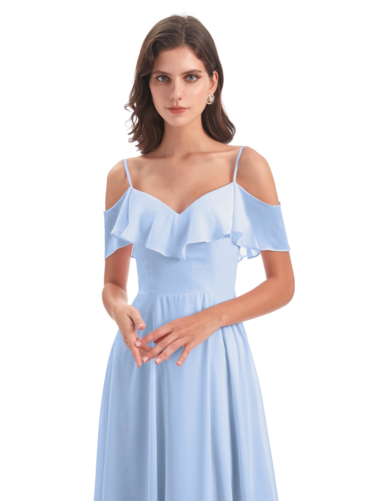 Miya Ruffle A-Line Wedding Dress Dark_Green 3