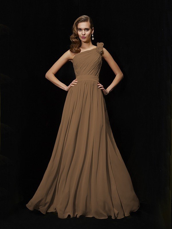 Margot One-Shoulder Chiffon Bridesmaid Dress Made Flower Long Chiffon Bridesmaid Dresses 4
