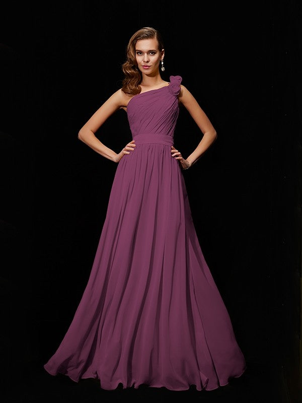 Margot One-Shoulder Chiffon Bridesmaid Dress Made Flower Long Chiffon Bridesmaid Dresses 5