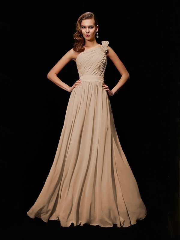 Margot One-Shoulder Chiffon Bridesmaid Dress Made Flower Long Chiffon Bridesmaid Dresses 6