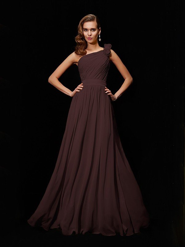 Margot One-Shoulder Chiffon Bridesmaid Dress Made Flower Long Chiffon Bridesmaid Dresses 7