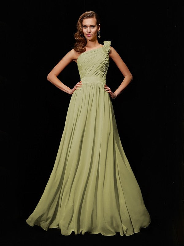 Margot One-Shoulder Chiffon Bridesmaid Dress Made Flower Long Chiffon Bridesmaid Dresses 9