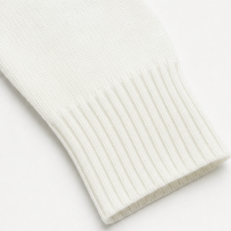 Margot Knit Wrap Sweater in White Navy Blue 9