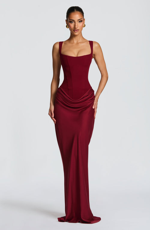 Cornelia Burgundy Maxi Dress Burgundy 1