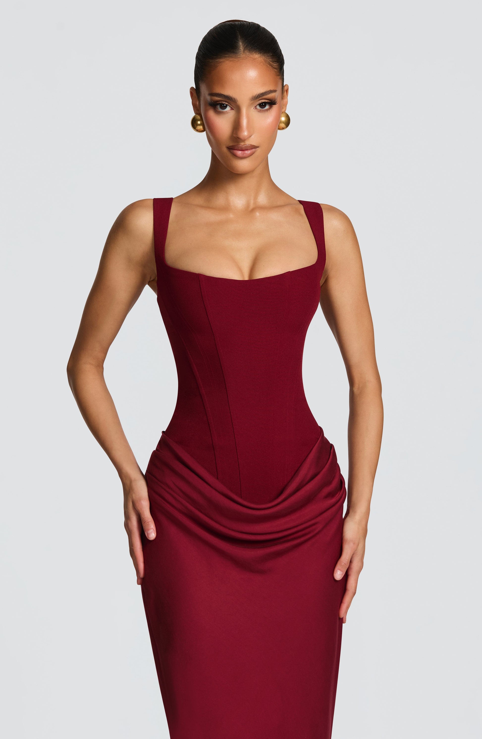 Cornelia Burgundy Maxi Dress Burgundy 6