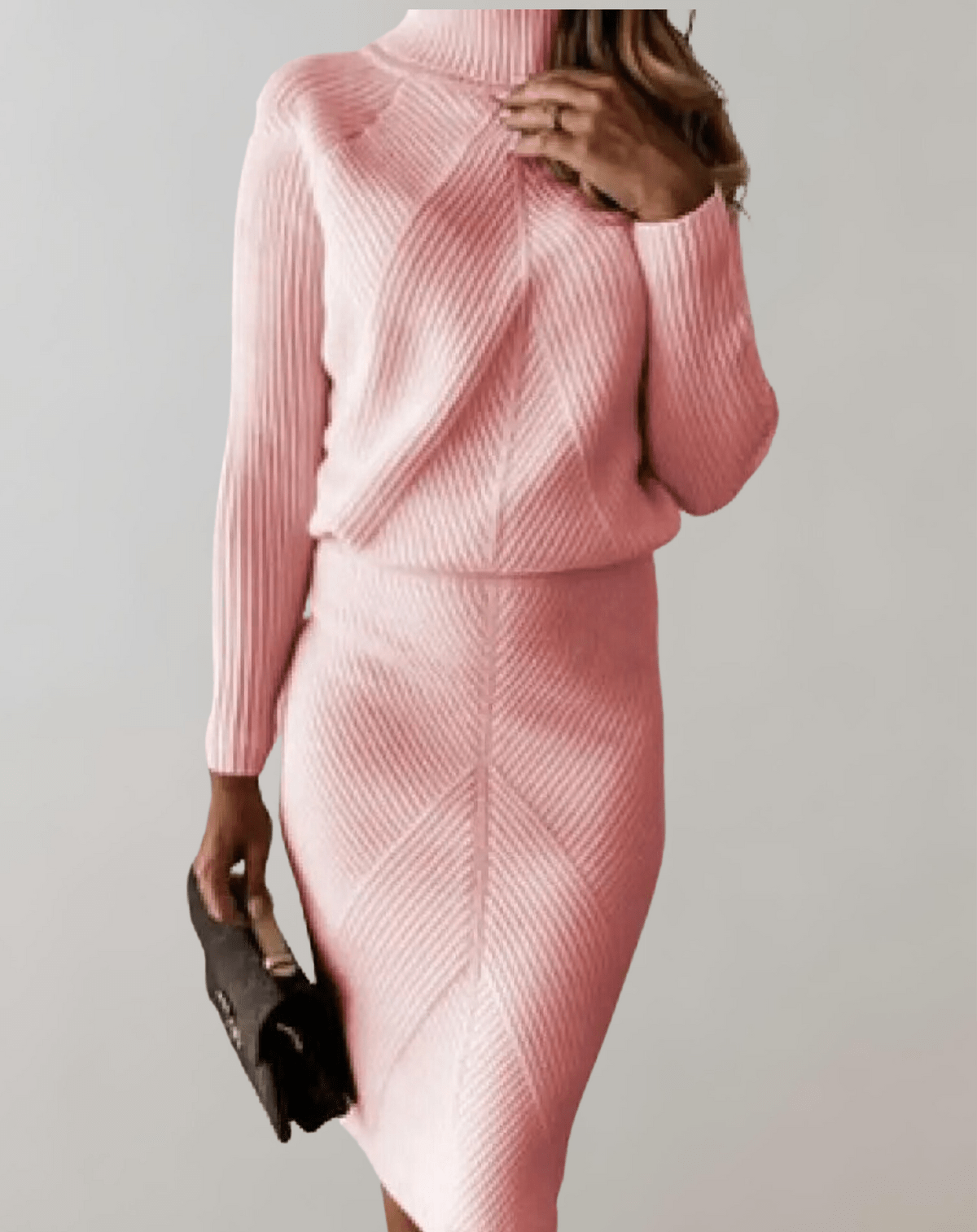 Valentina Ribbed Knit Midi Dress Grey 6