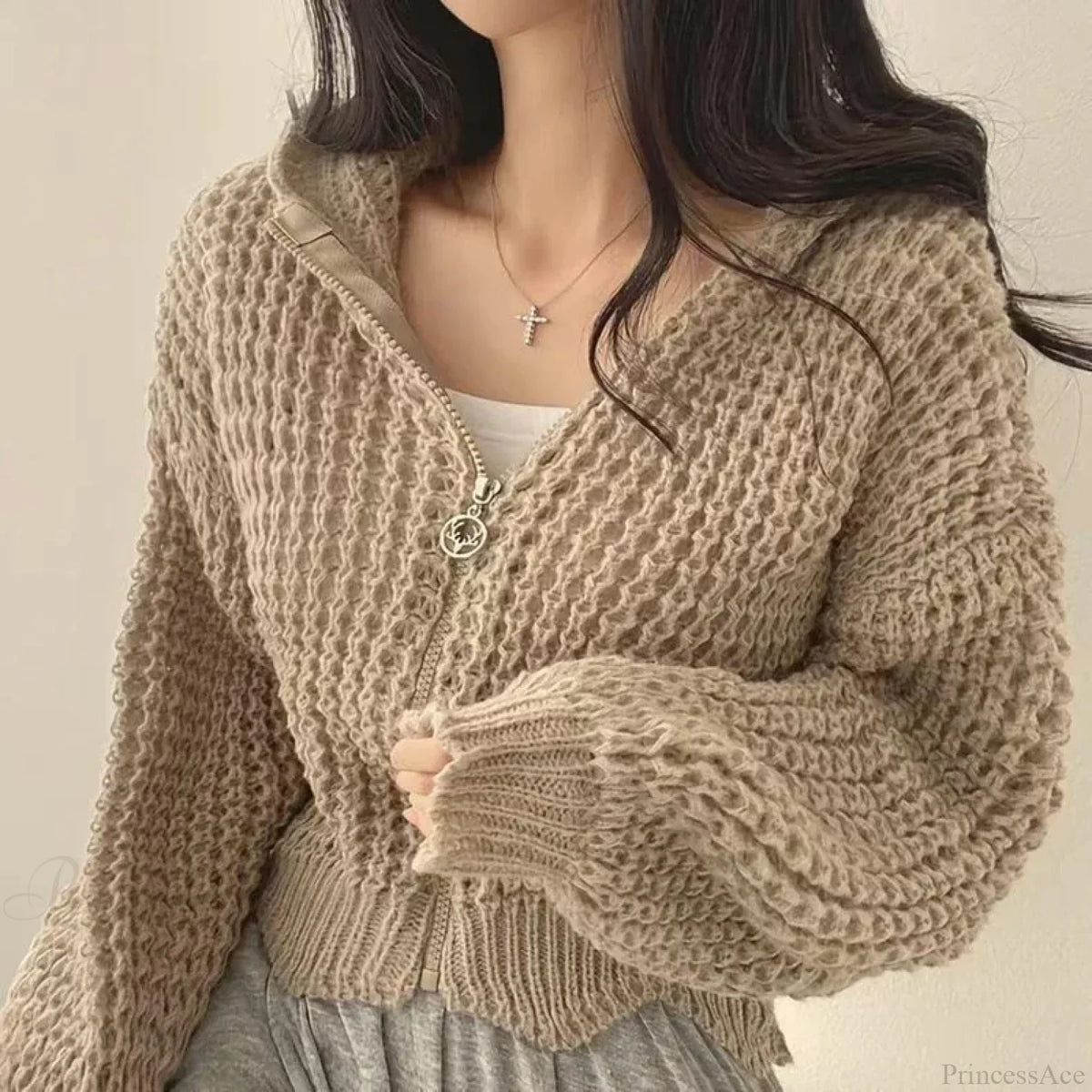 Margot Hollow-Out Knit Cardigan White 4