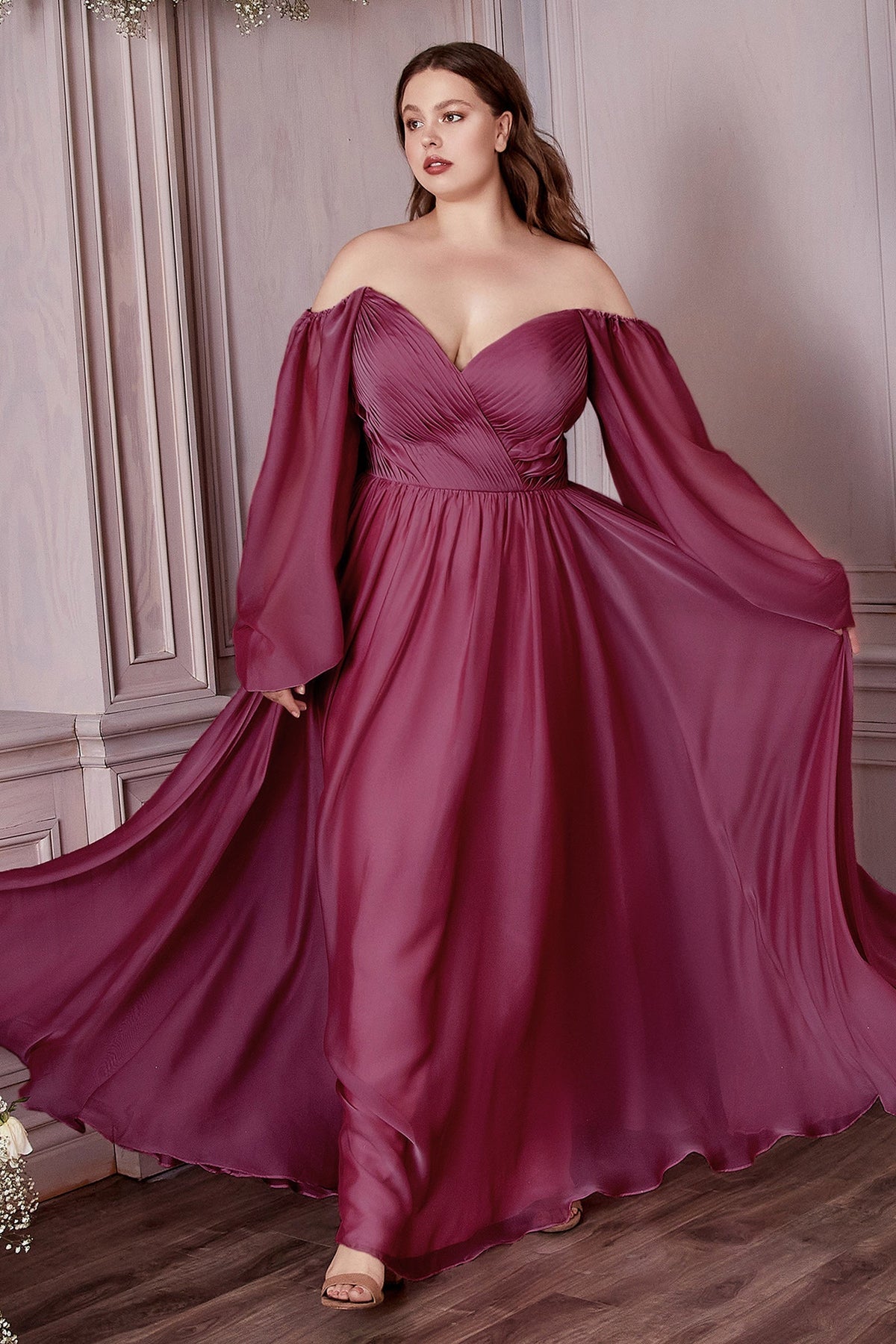 Rania Chiffon Evening Gown Sage 3