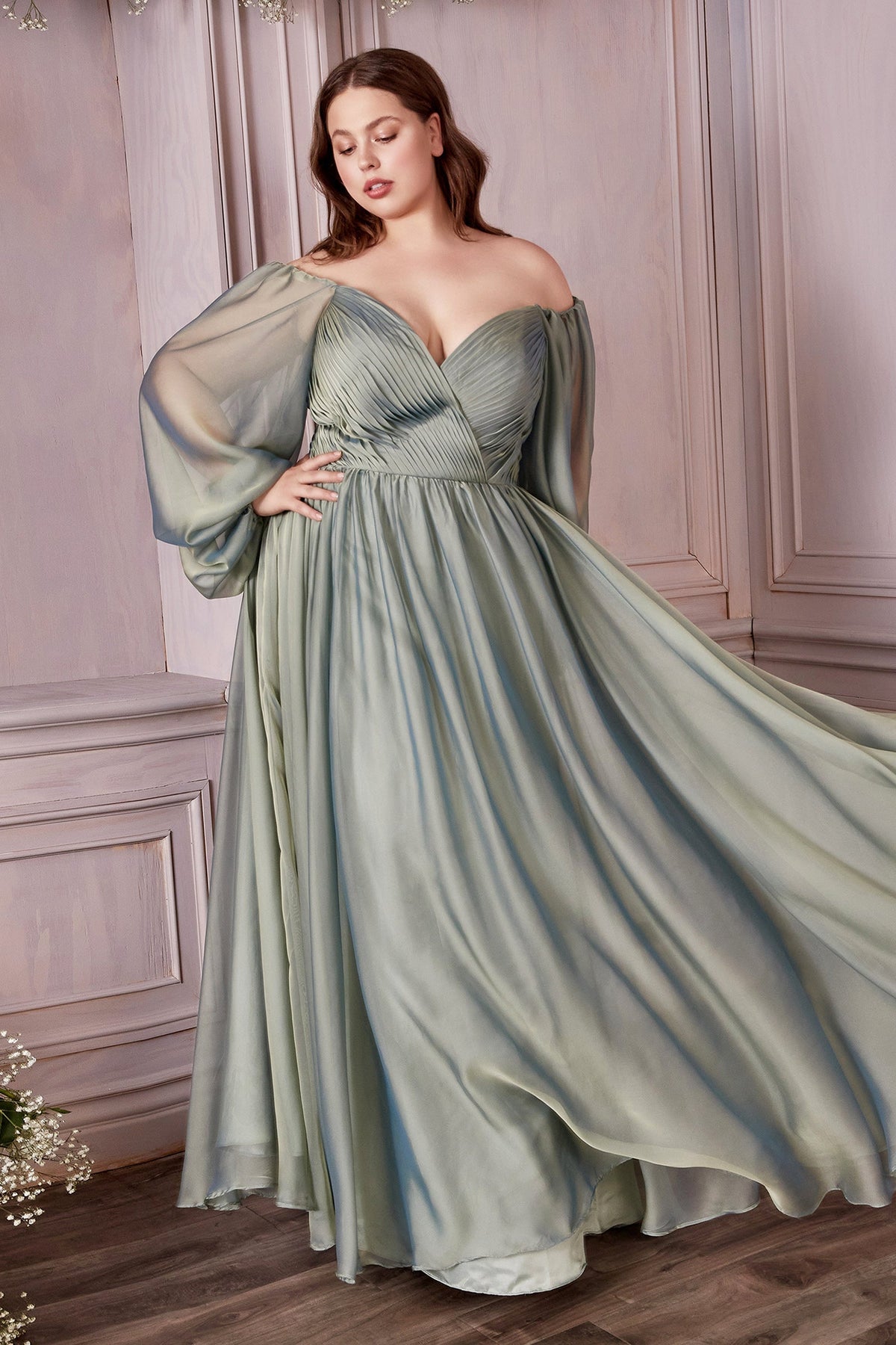 Rania Chiffon Evening Gown Petal Blush 9