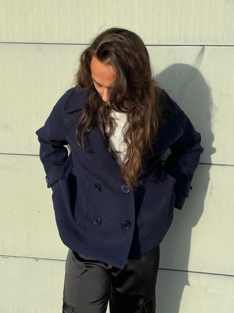 Ginalli Double-Breasted Wool Coat Multi 9