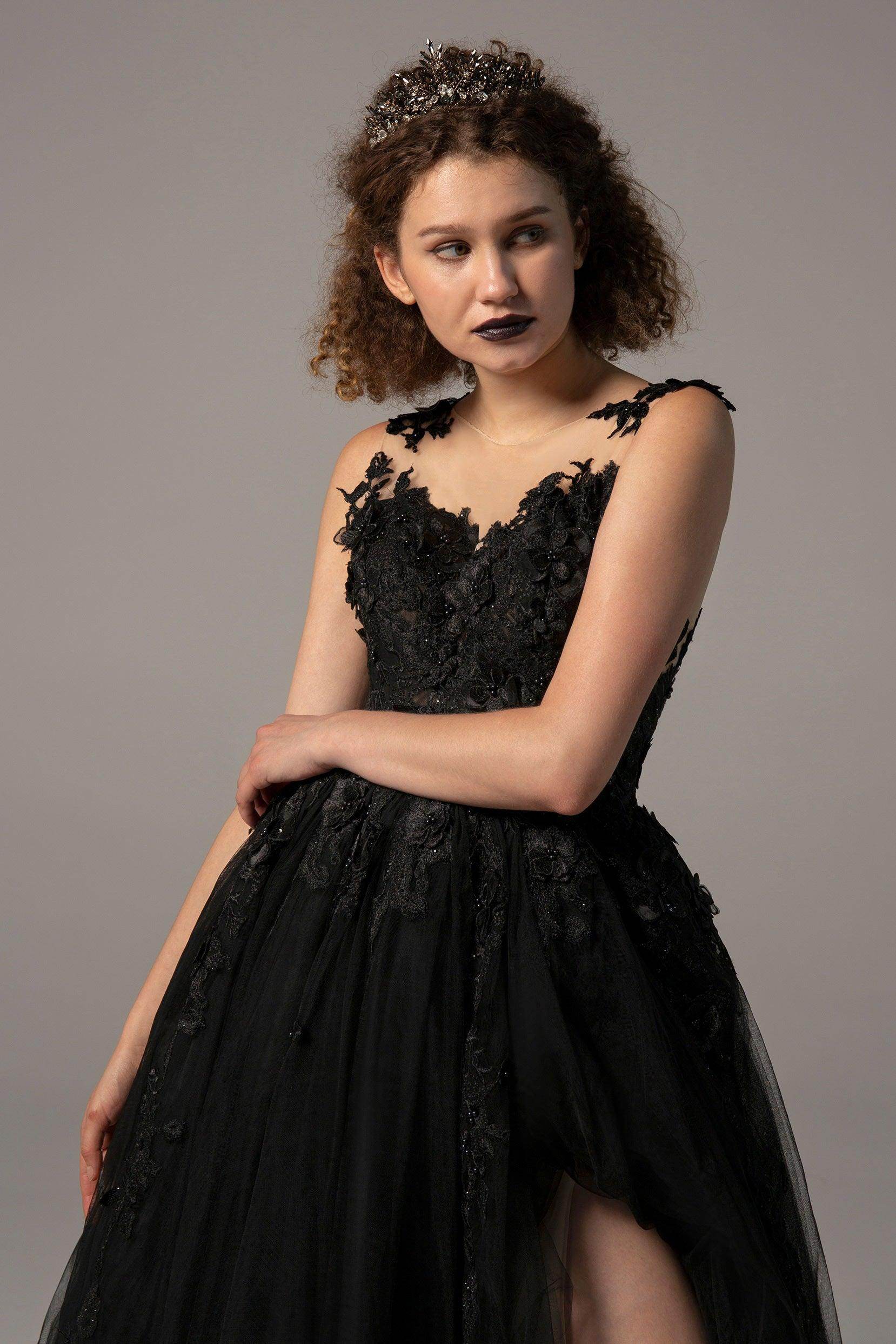 Cecilia Lace Tea-Length Dress Line Court Train Tulle Wedding Dress CW2338 6