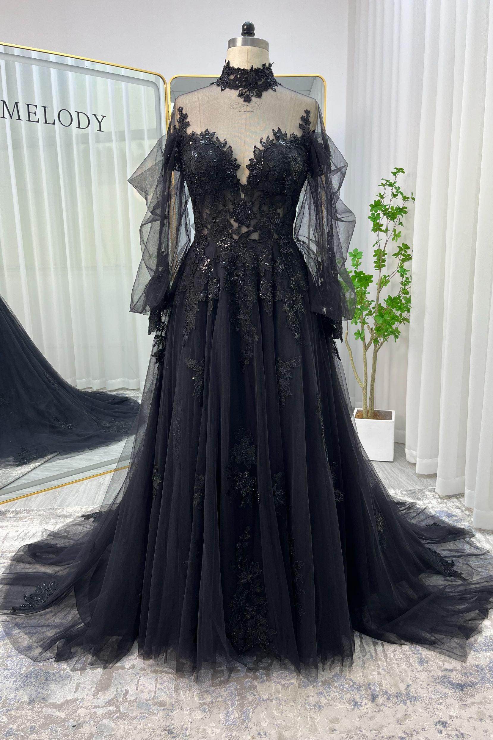 Cecilia Lace Tea-Length Dress Line Court Train Lace Tulle Wedding Dress CW3156 5