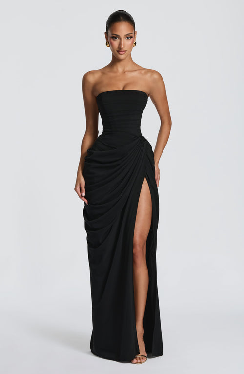 Cyra Black Maxi Dress Black 1