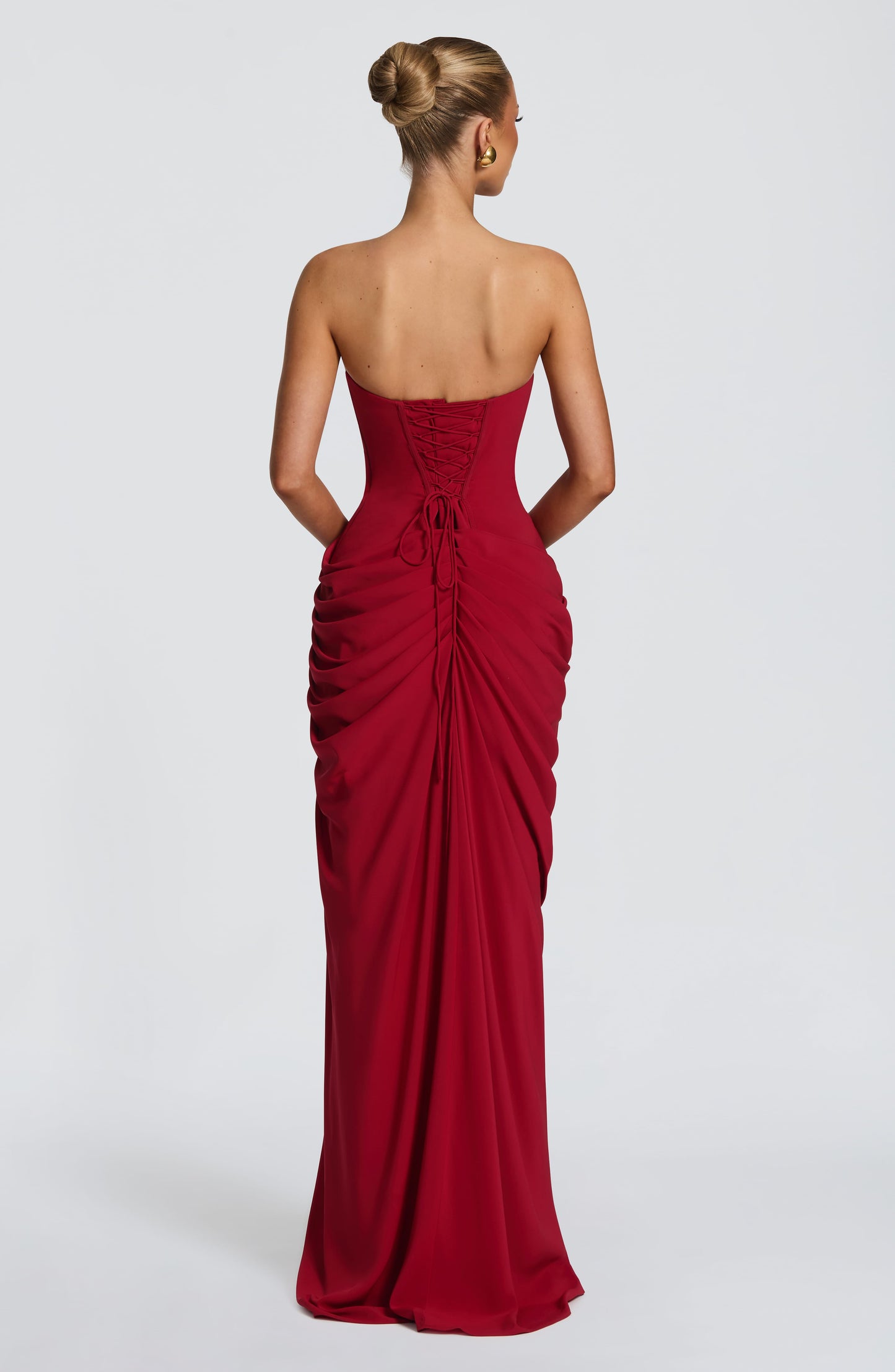 Cyra Black Maxi Dress Deep Red 3