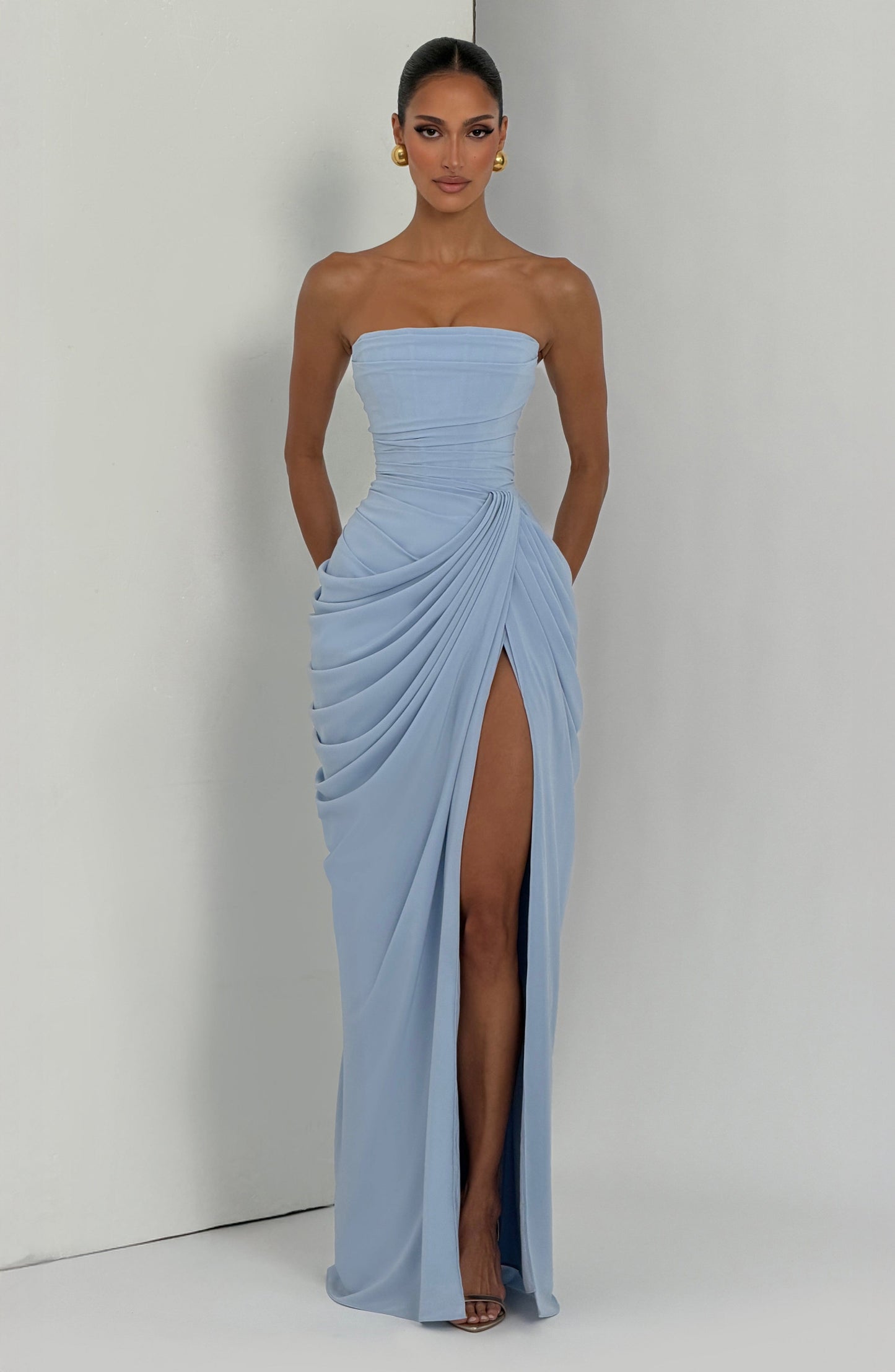 Cyra Black Maxi Dress Glacier Blue 9