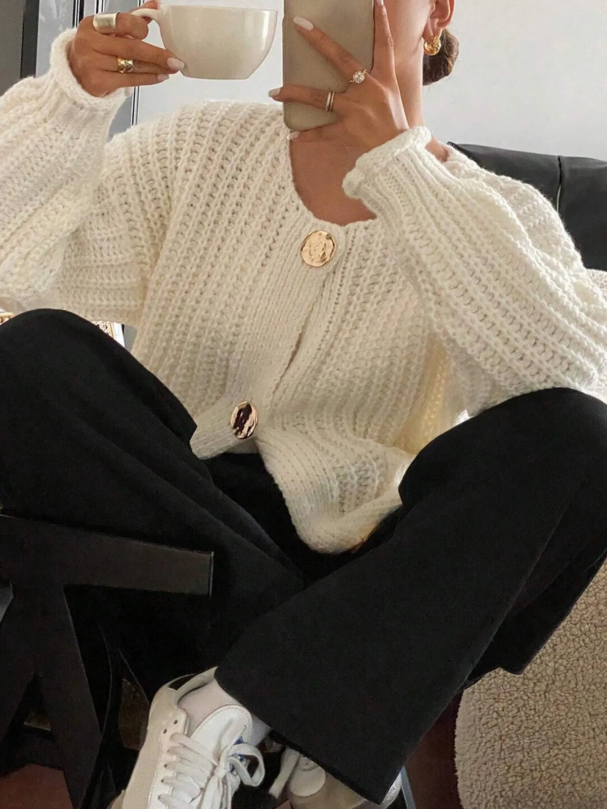 Margot Knit Cardigan Ivory 4