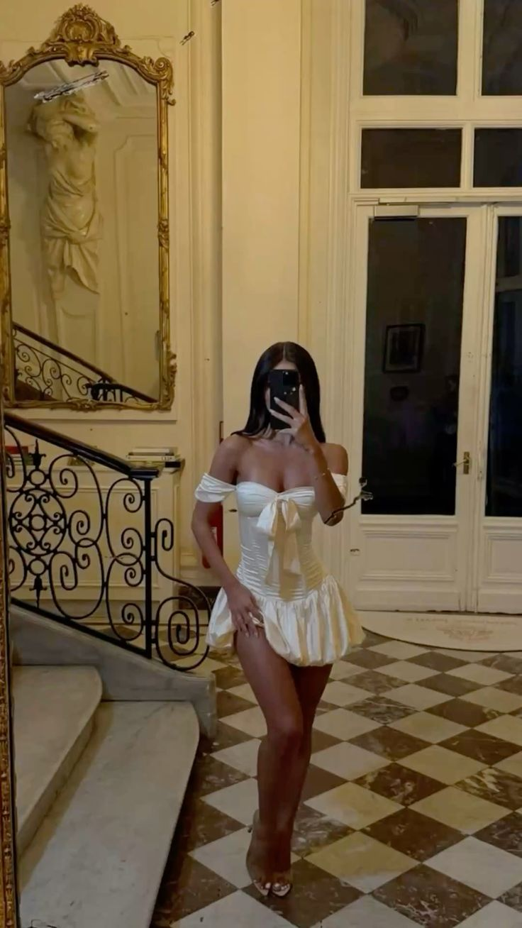 Isabelle Off-Shoulder Satin A-Line Dress As Photo 2