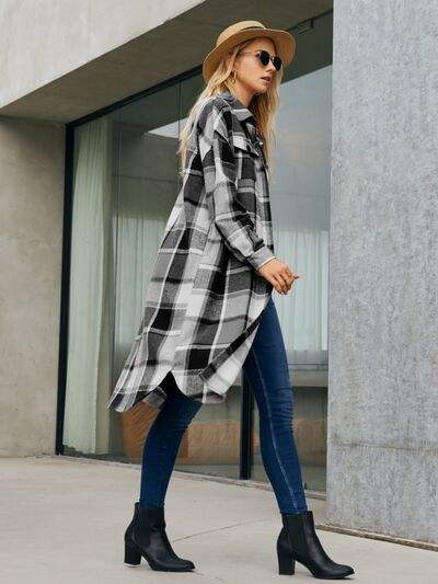 Margot Plaid Trench Coat Caramel 9