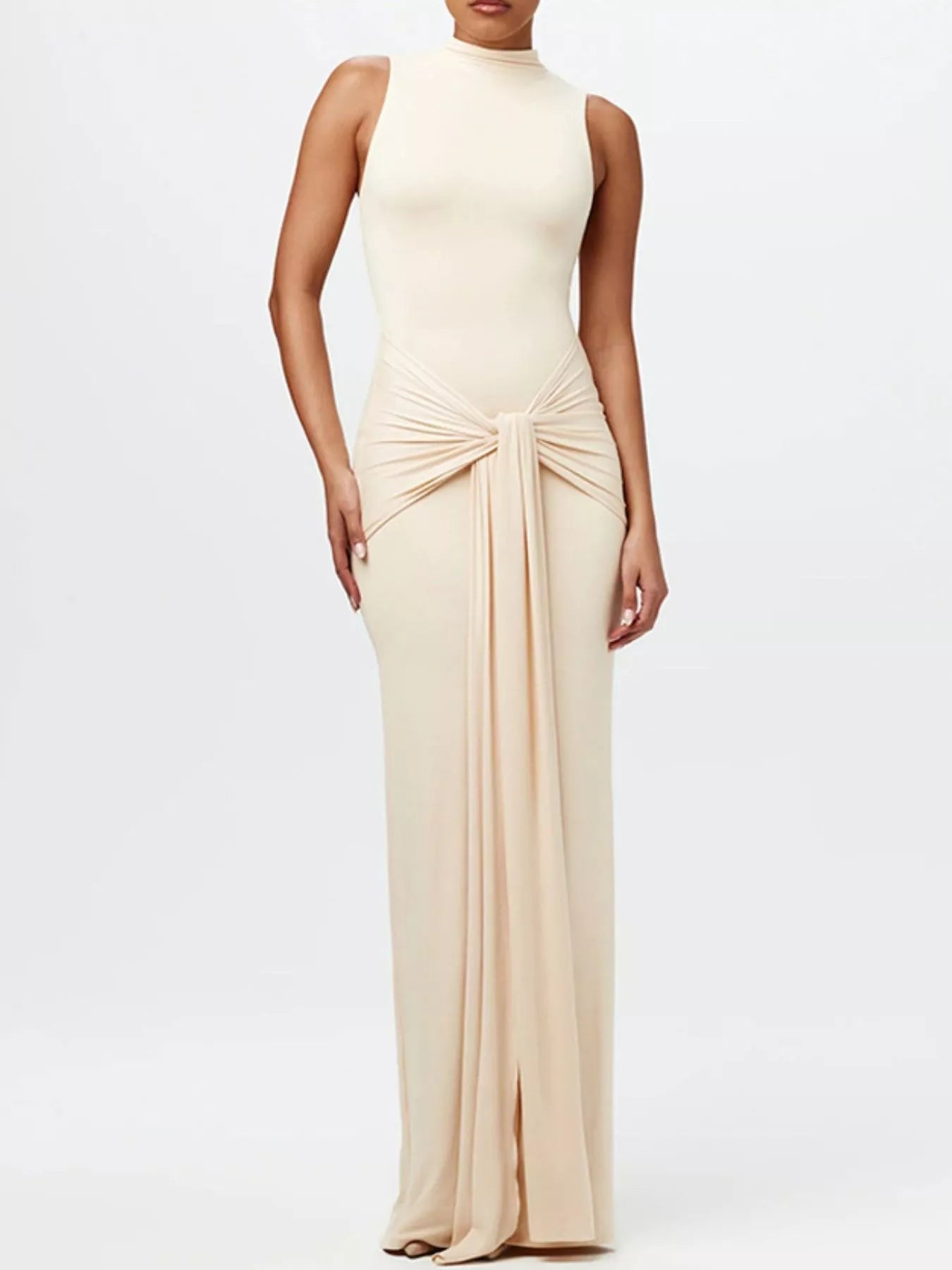 Celestine Knot Front Maxi Dress Dark Brown 8