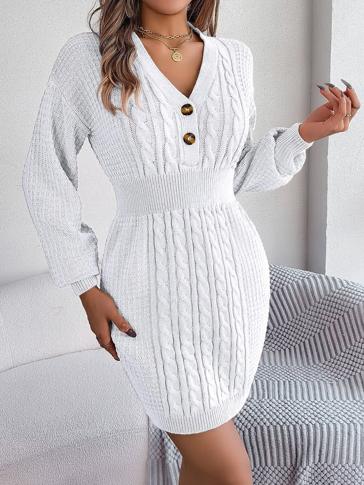 Eleanor Knit Dress White 1