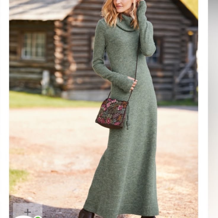 Lucaya Baby Alpaca Maxi Dress Sage 1