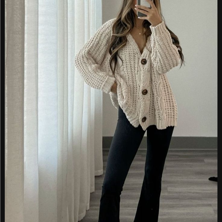 Margot Cream Cable Knit Sweater Cream 1