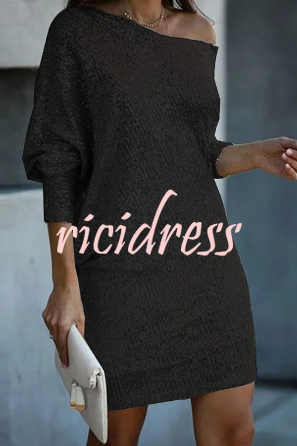 Vivienne Sequin Off-Shoulder Mini Dress Pink 5