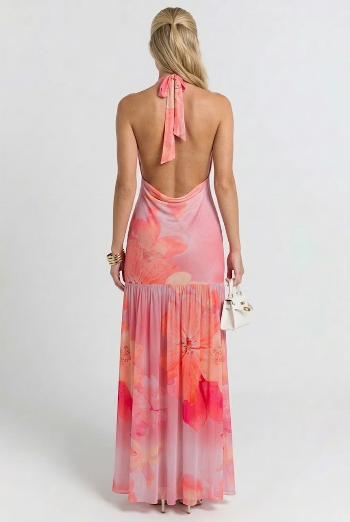 Valentina Sunset Maxi Dress in Blush Pink 2