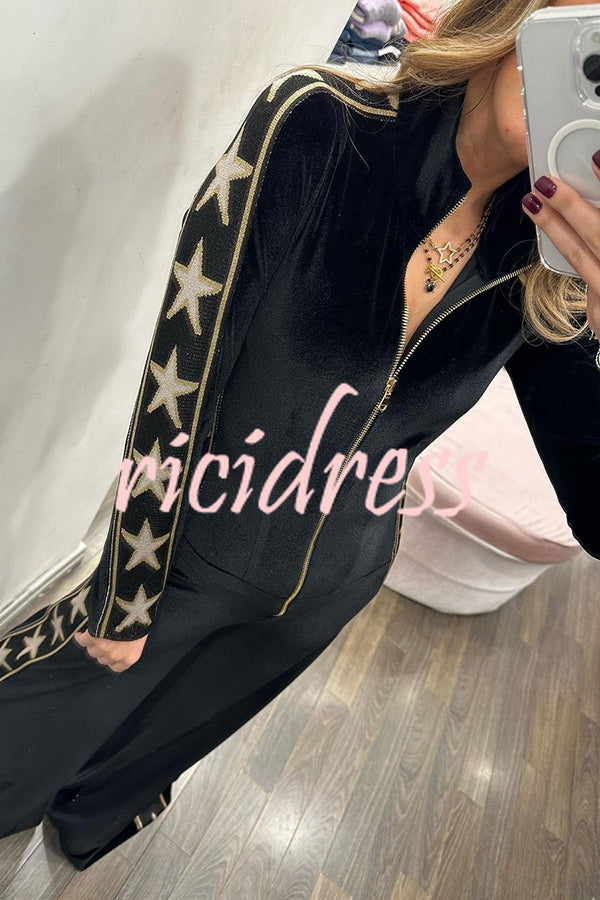 Celestine Velvet Jumpsuit Blue 6