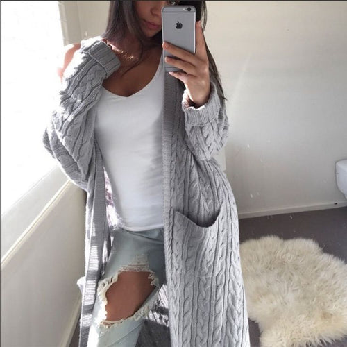 Margot Cable Knit Sweater Dress Grey 1
